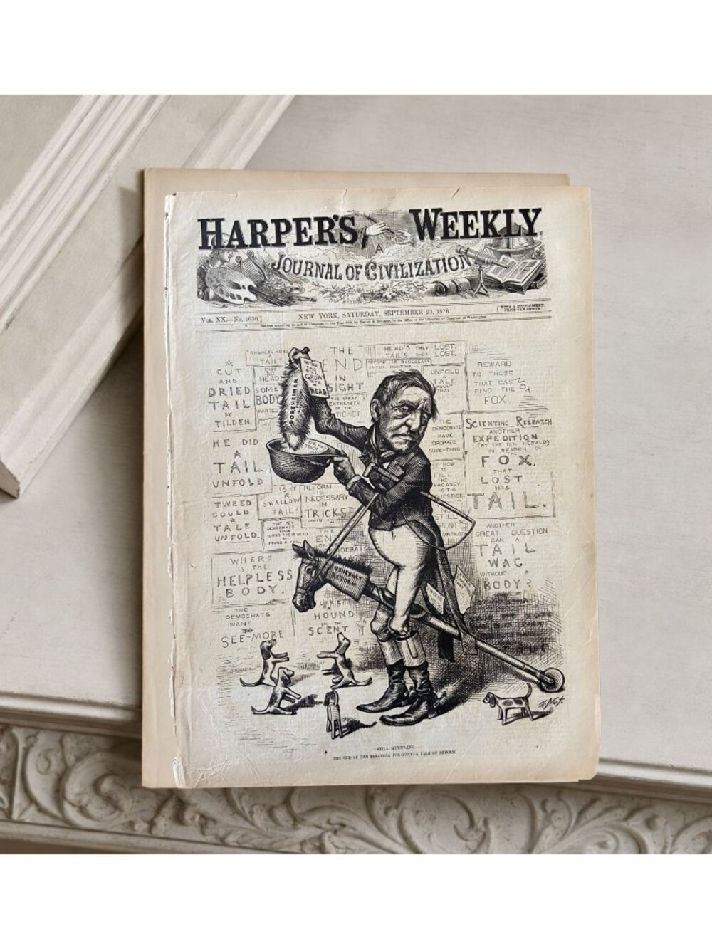 1976 Thomas Nast Antique Print from Harpers Weekly